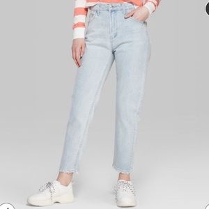 wild fable light distressed high rise mom jeans